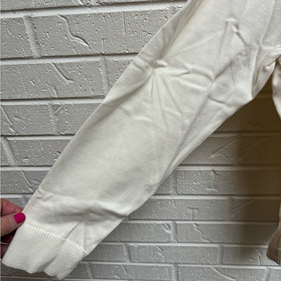 Land’s End NWT women’s cotton cream cardigan with gold beads. Size xl - Picture 3 of 6